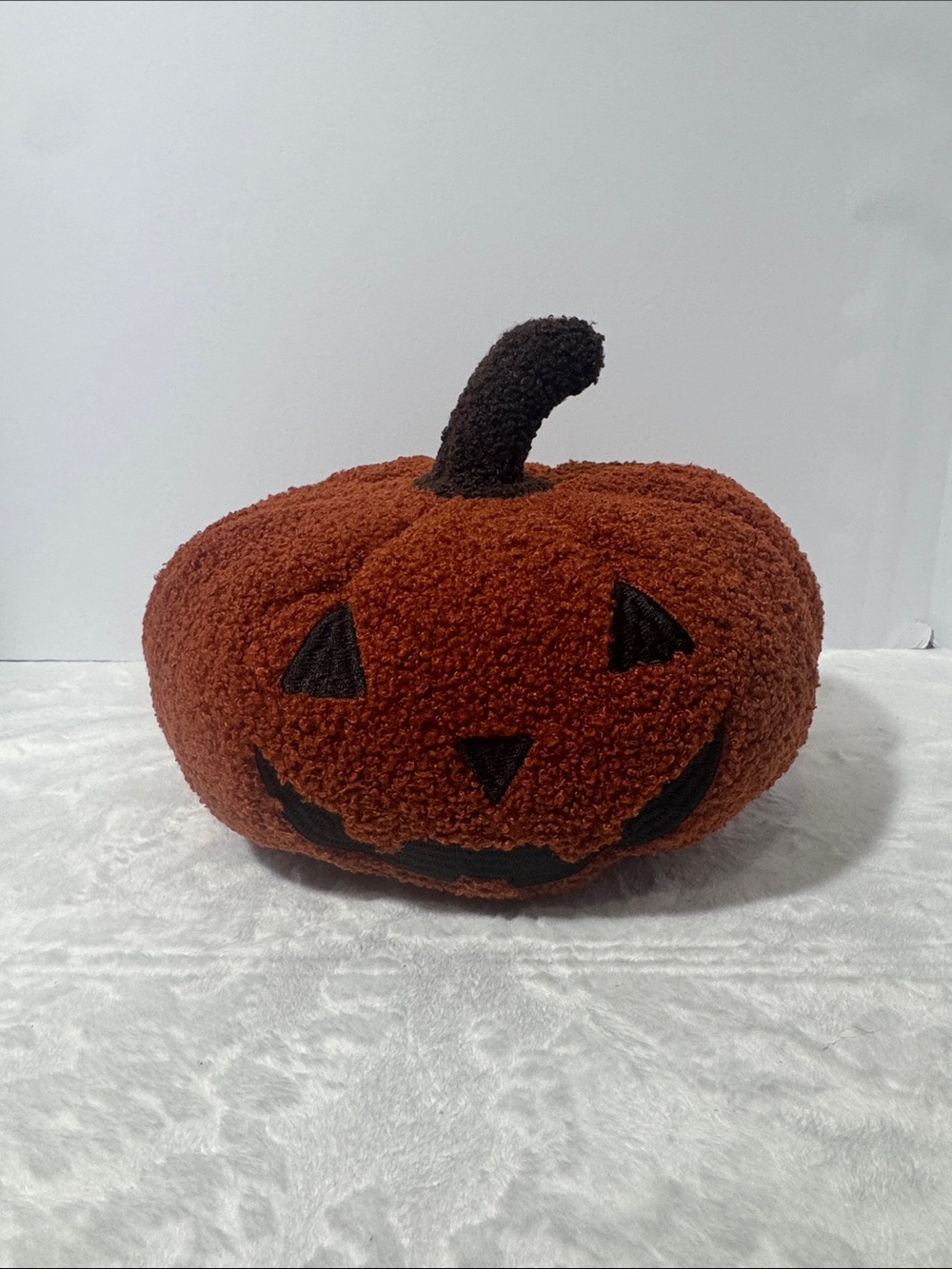 Halloween Faux Sherpa Pumpkin Jack O'Lanterns Orange